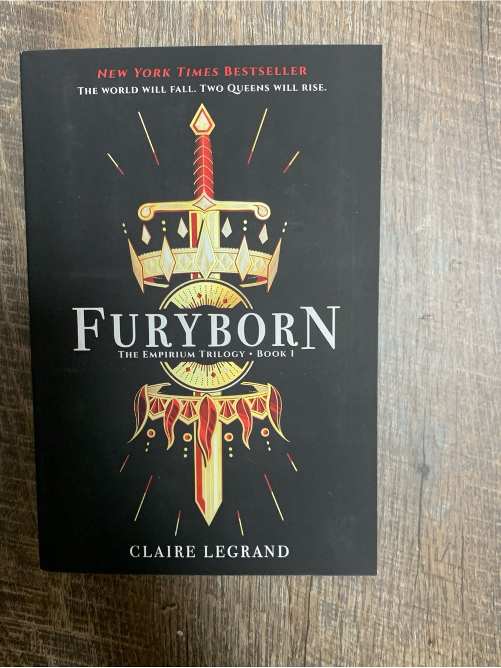 Furyborn by Claire Legrand - Black Cover with Gold & Red Sword Artwork